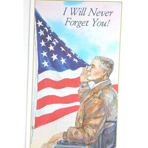 WWII Wounded Veteran Salutes Flag Blue-Sky Patriotic Imagery Defending Freedom